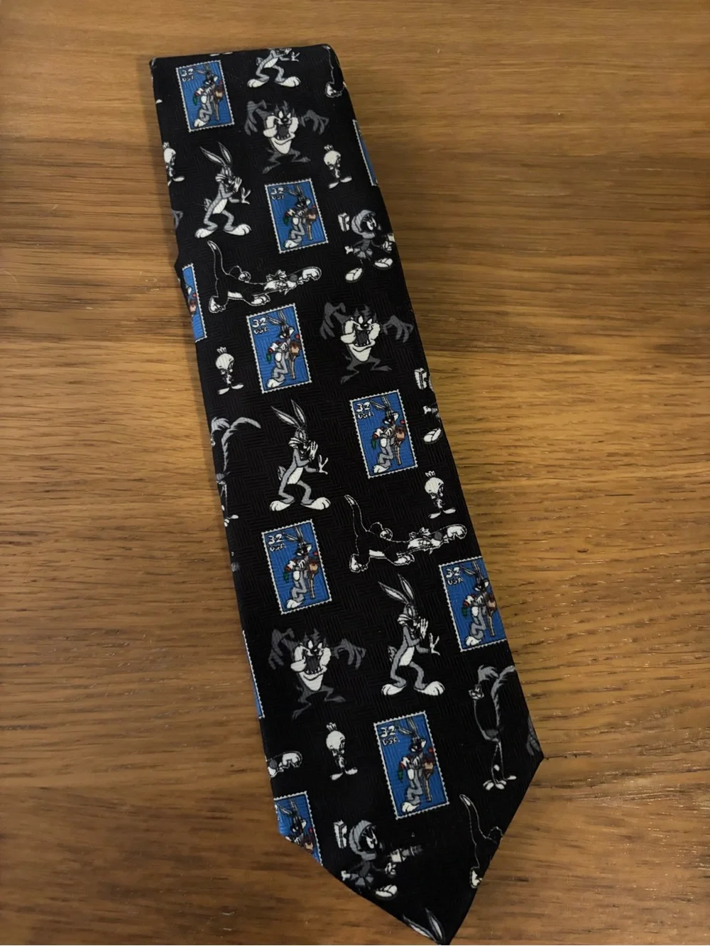 Looney Tuned Stamp Collection Vintage Necktie Bugs Bunny and Friends